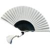 Ventilateur Pliant en Alliage de Titane KQQK pour la Défense Personnelle, Unisexe, Yukata, Festivals, Protection Contre la Chaleur, Tai Chi, Kung Fu et Décoration (blanc)