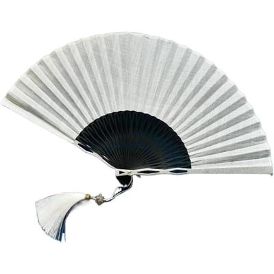 KQQK Titanium Alloy Folding Fan for Self-Defense, Unisex, Yukata, Festivals, Heat Protection, Tai Chi, Kung Fu, and Decoration (White)