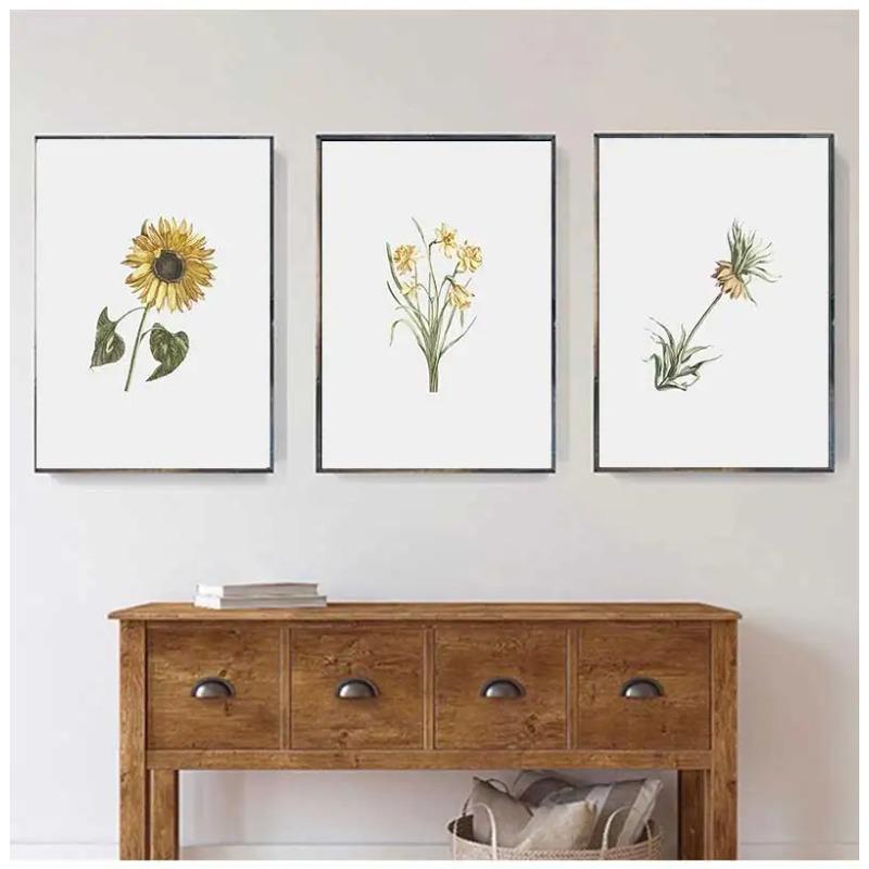 Vintage Wildpflanzen Poster Botanische Blumendrucke Leinwandmalerei Moderne Wandkunst Bilder für Wohnzimmer Dekoration
