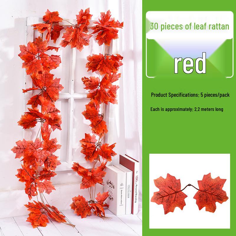 Autumn Maple Leaf Vine Hanging - Festive Decor for Halloween & Christmas