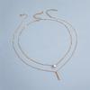 Simple Crystal Geometric Gold Pendant Necklace Set for Women Charms Fashion Square Rhinestone Female Vintage Jewelry