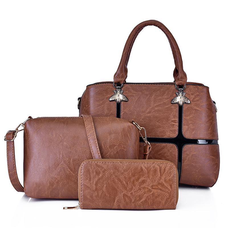Handbag bag women's niche fashion style splicing women's bag high-end sense large-capacity shoulder messenger bag