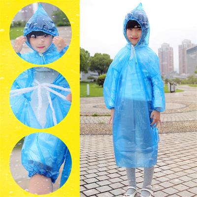 Pe  Children  Disposable  Raincoat Solid Color Convenient Pullover One-piece Raincoat
