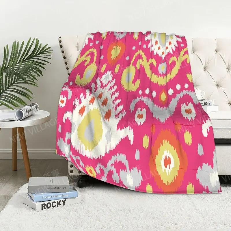 Bohemian-Stil digital bedruckte Polyester Schlafzimmer Samt Flanell Decke Vlies weiche Sofadecken für Betten