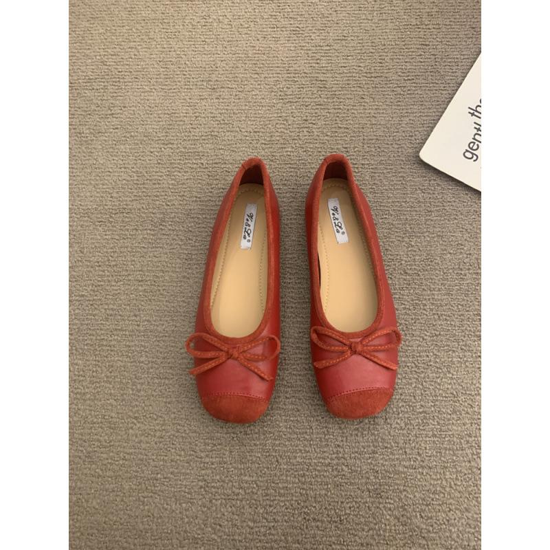 Gentle ballet ladyshoes flat shoes French retro soft sole silver new Chinese red single shoes spring small fragrant wind women's shoes