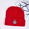 Warm Spandex/Polyester Knitted Beanie Cartoon Embroidery Autumn/Winter Unisex Adjustable Playful Trendy Black Blue Students Made