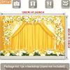 2D Floral Arch Backdrop Yellow Curtain Photo Booth Background