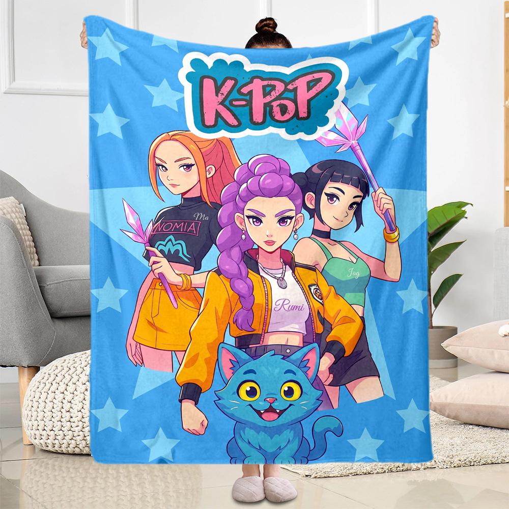 K-pop Stars Shine Bright Blanket Soft & Cozy Great for Bed Office Chair Livingroom Four Seasons Multipurpose Modern Style
