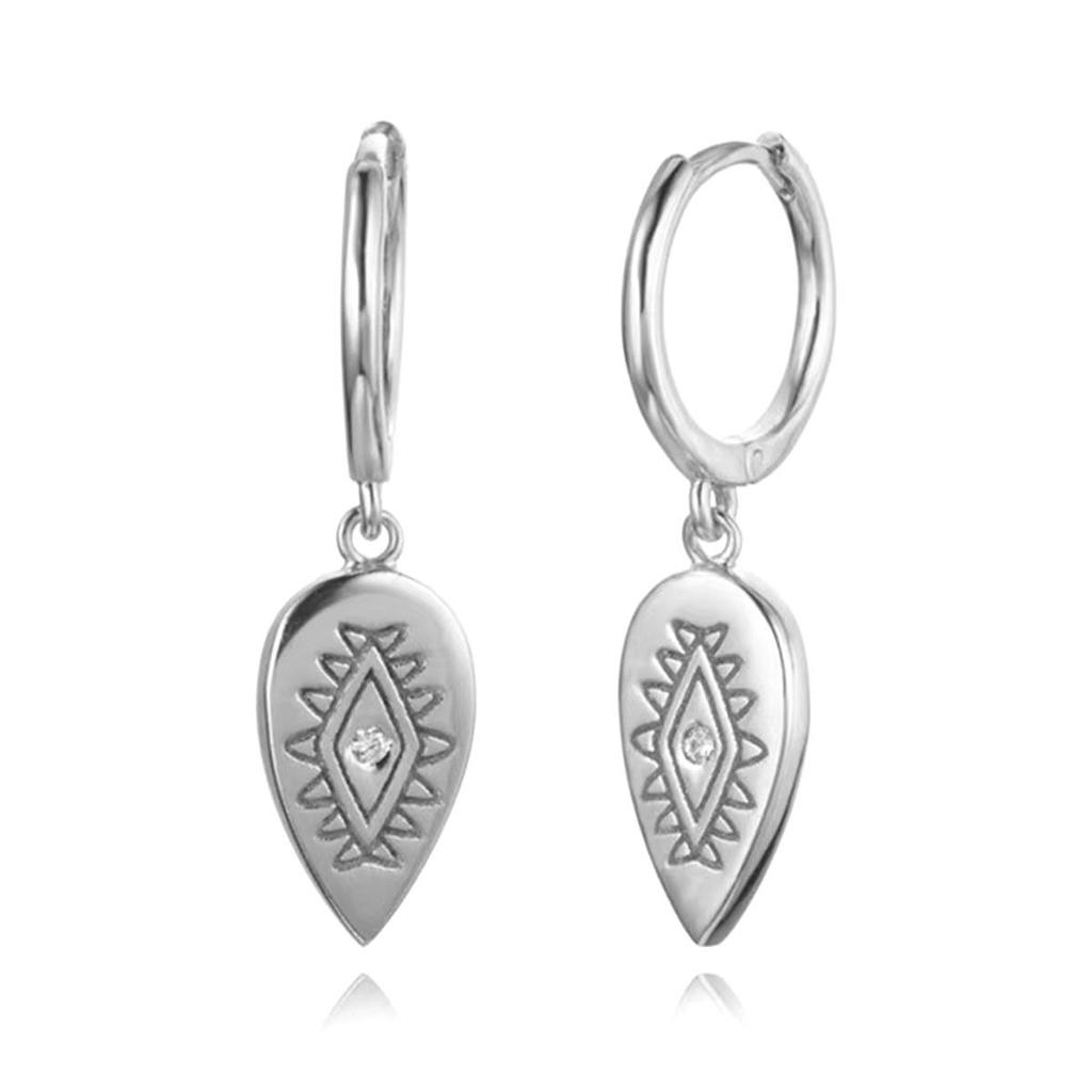 S925 Sterlingsilber Teufelsauge Zirkon Creolen für Damen