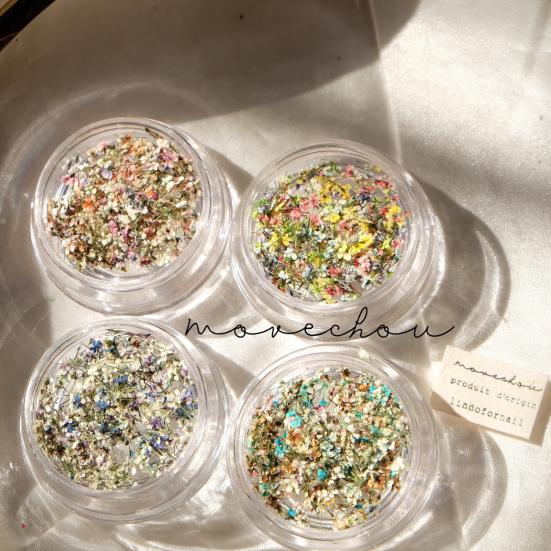 Nail Art Flower Decoration Multiple Color Nail Beauty UV Glue Filler Nail Charm Dried Flower Decoration Nail Supplies
