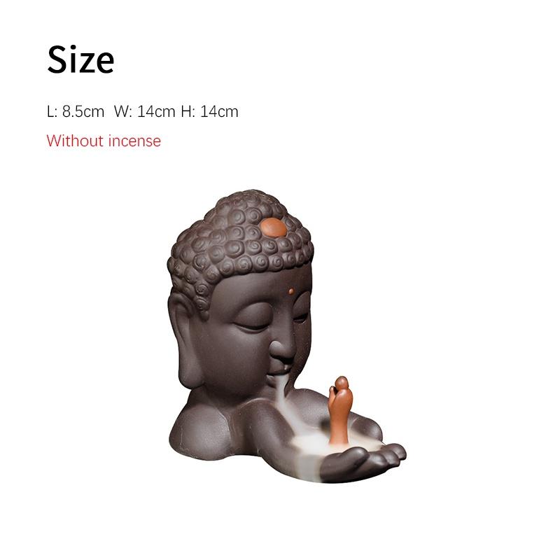

Purple Clay Backflow Incense Burner Buddha Meditation Buddha Head Backflow Incense Burner Ornament