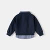 Boys Fashion Fake Two-piece Sweater Spring and Autumn Children's Shirt Collar Splicing Top Children's Casual Sweater Tide
