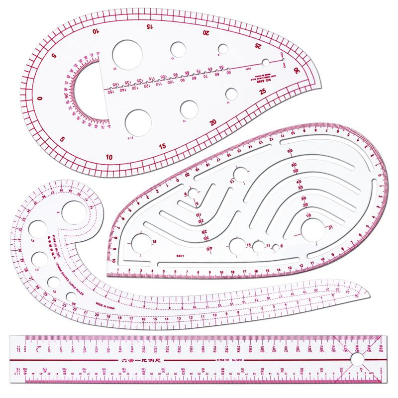 4pcs Set Tailor Measuring Ruler Kit DIY Tailor Patterns Sewing Drawing Quilting Tools Clothing Patchwork Cutting Curve Craft
