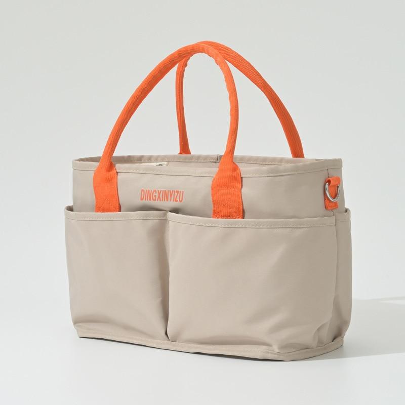 Mode Nylon Tragetasche Damen Schultertaschen Reißverschluss Mama Umhängetaschen Groß Weiß Einkaufstaschen Geldbörsen