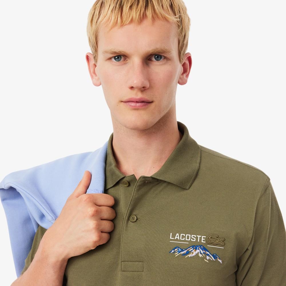 [Lacoste] Men's Mountain Graphic Short-Sleeve Polo Shirt PH5821-55NE9F