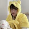 2025 Trendy Winter Hooded Shawl Cape: Thickened Bathrobe Blanket for Office, Cute Student Style.