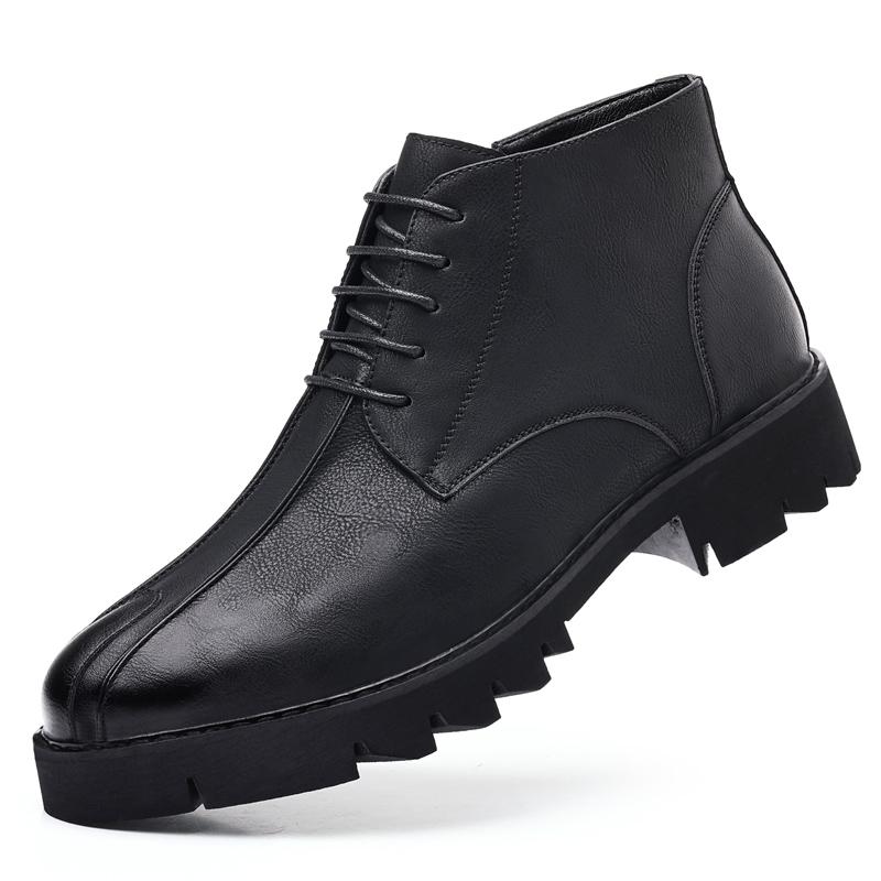 

Высокие мужские кожаные туфли для бизнеса и отдыха, классический минималистский дизайн, свадебные, повседневные, офисные, черные, популярные туфли 44 чёрный