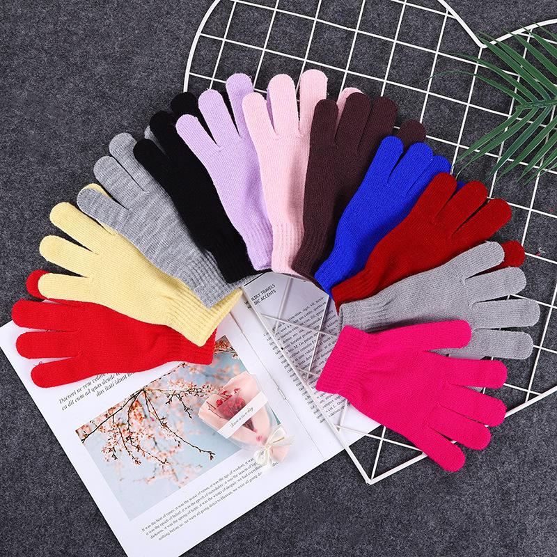 

Autumn and winter warm knitted jacquard neutral gloves clothing accessories windproof One size