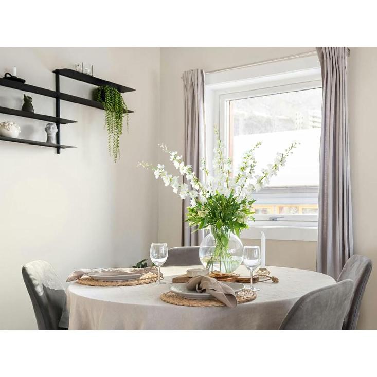 5pcs White Delphinium Artificial Flowers, 33" Silk Larkspur Faux Flower with Long Stem Fake Bouquet for Tall Floor Vase Kitchen Home Indoor Hyacinth