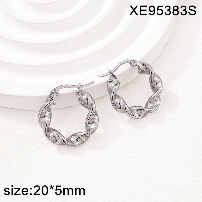 Versatile Twist Gold-Plated Earrings: Women s Light Luxury Stainless Steel Fashion