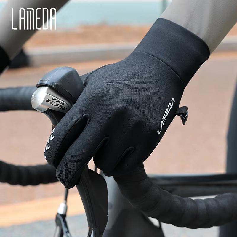 LAMEDA Winter Cycling Gloves for Men Thermal Bike Gloves Touchscreen Anti-Slip Full Finger Mountain Road Bicycle Riding Gloves