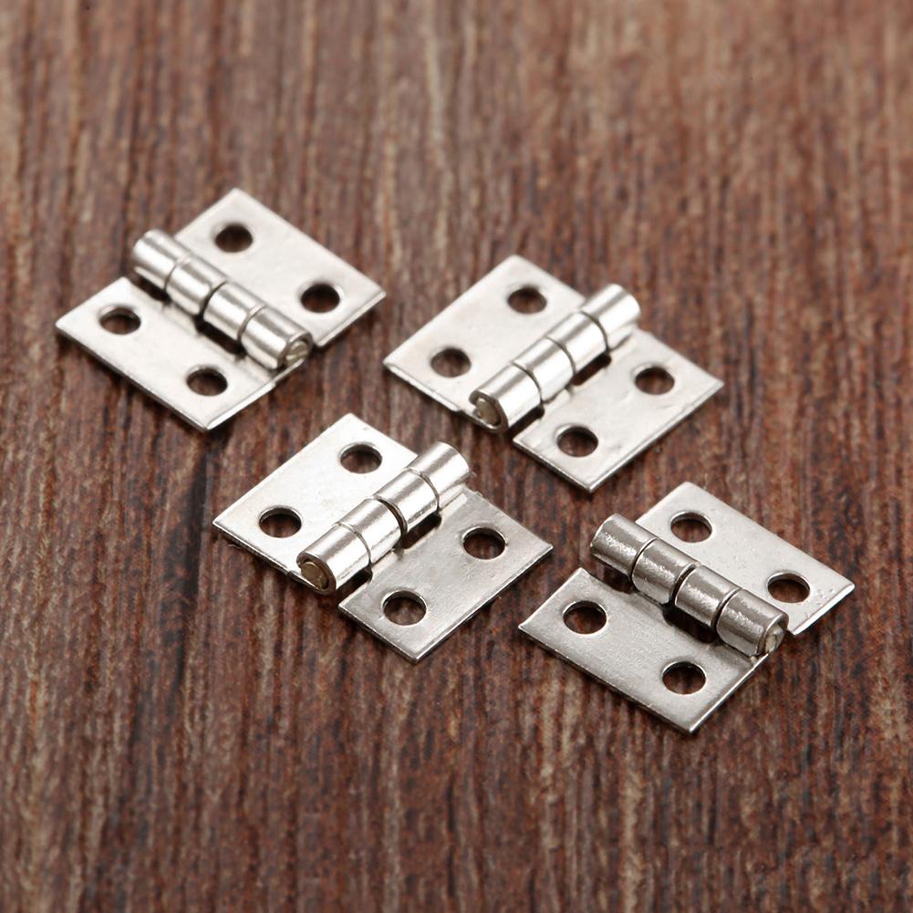 50pcs Brass Mini Hinge Cabinet Door Hinges Jewelry Wooden Box Hinge With Nails Furniture Hardware Decorative Accessories