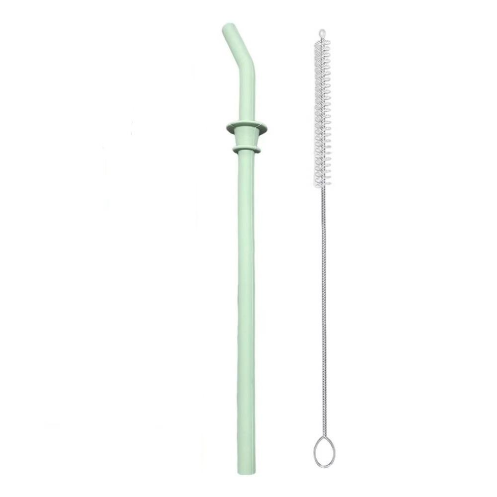

Cleaning Brush Silicone Straws Large Diameter Straw Press In Straw for Water Bottle Accessories зелёный