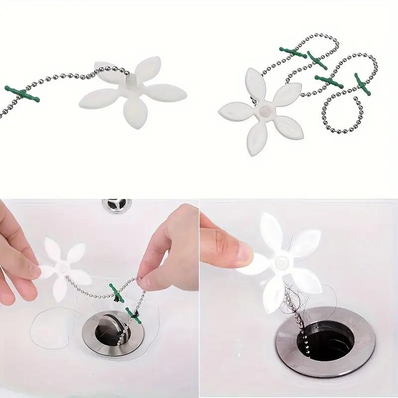 1Pcs Bathroom Pipe Anti-blocking Hair Cleaning Hook Small Flower Shape Sewer Hair Cleaner Dredge