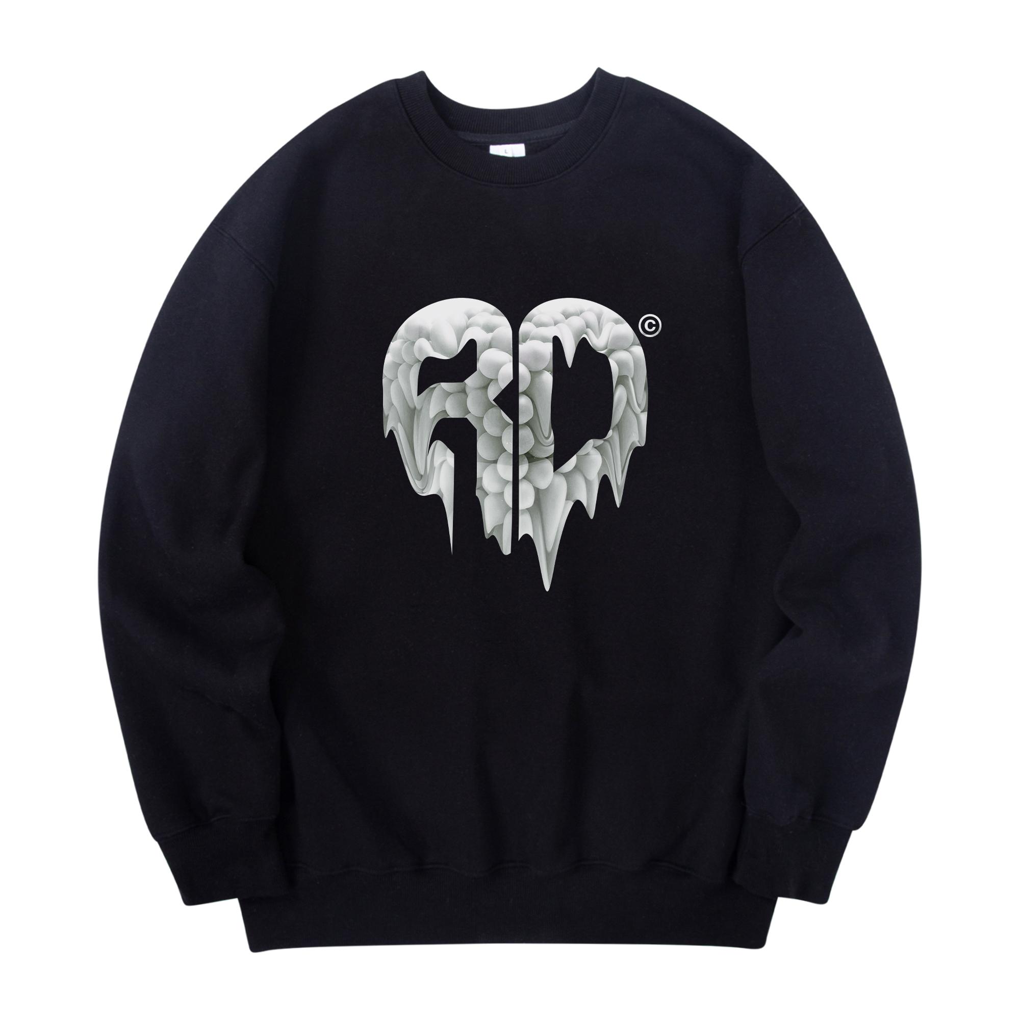Свитшот Radineo с принтом Сердечный Шар Черный Black (Black)/L