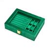 Rectangle Luxury Velvet Jewelry Box Clear Acrylic Top Multi Compartment Ring Earrings Necklace Jewelry Organizer Box Custom Logo