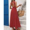 Women's Fashion Summer Spring Polka Dot Print Sleeveless O-Neck High Waist Casual Dresses