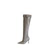 2025 Autumn and Winter New European and American Belt Buckle Pointed Head Thin Heel High Heel Temperament French Fashion Sexy Knee Boots