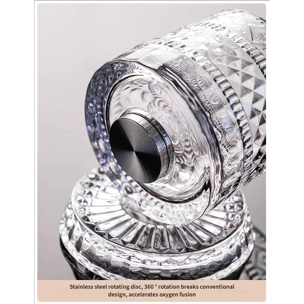 Elegant Rotating Whiskeys Cup Crystal Glass Easy Cleaning Design Wine Vessel Accessories Drinkware for Parties