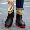 2025 Unisex Wasserdichte Samtgefütterte Mittelhohe Gummistiefel - Warme, Rutschfeste Gummischuhe für Draußen