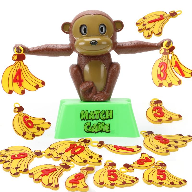 Banana Monkey Numbers Scales Math Addition Subtraction Montessori Toys Juguetes Montessori 3 Años  Math Toys for Kids Abacus жёлтый