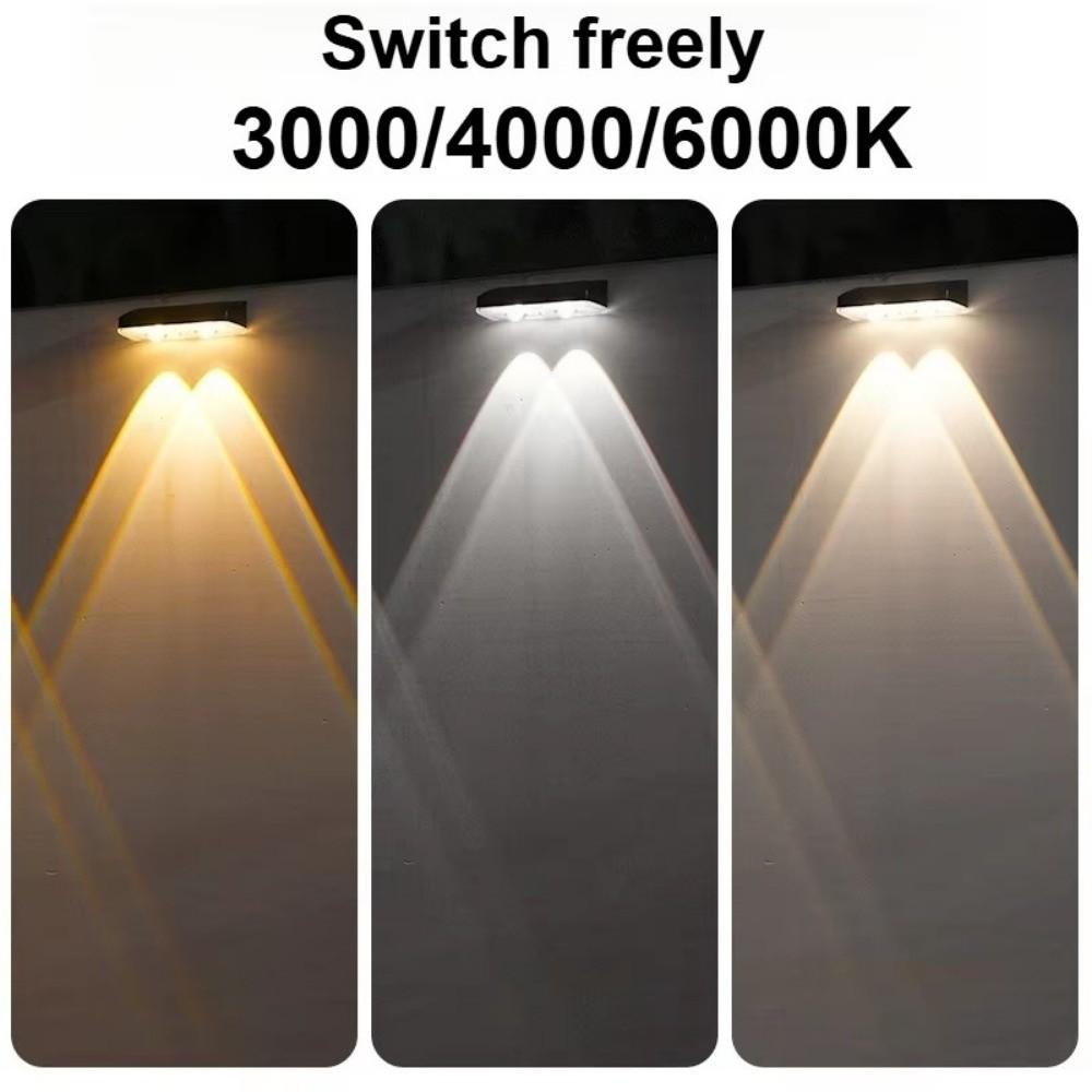 Waterproof Solar Fence Lights Dimmable Panel Solar Deck Light Solar Wall Light  Backyard Garden