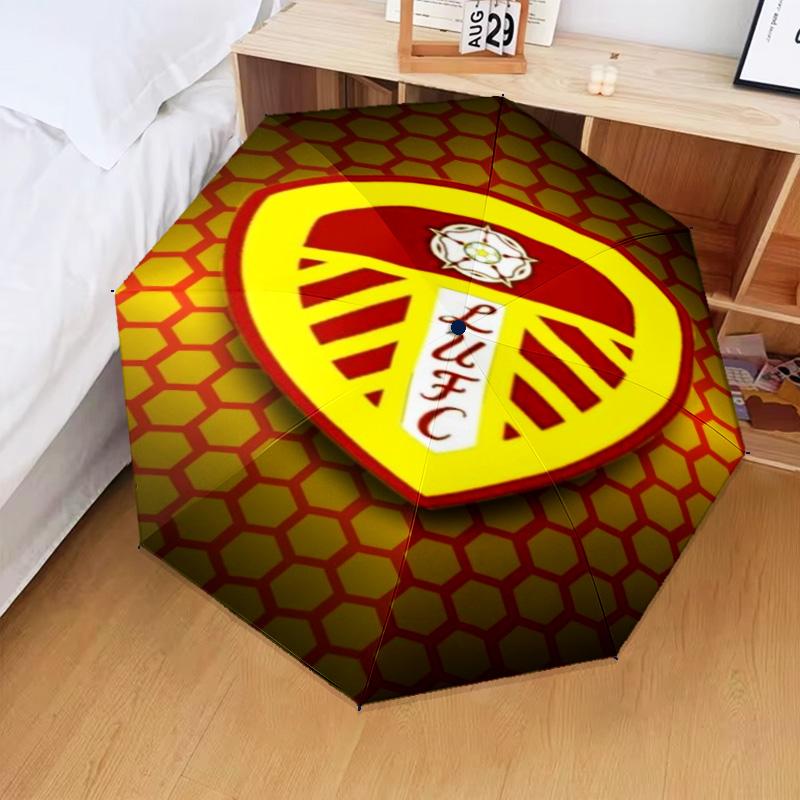 1PZ Ombrello Pieghevole con Stampa Stemma di Leeds, Ombrello Automatico a 8 Stecche per Viaggio, Campeggio, Regali Ventaglio, Regali di Natale