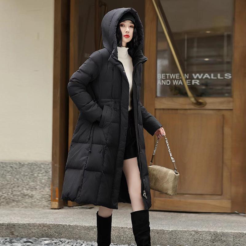 

Ethnic style long down jacket women s 2025 winter thickened embroidered foreign style mother style knee-thin jacket XL чорний