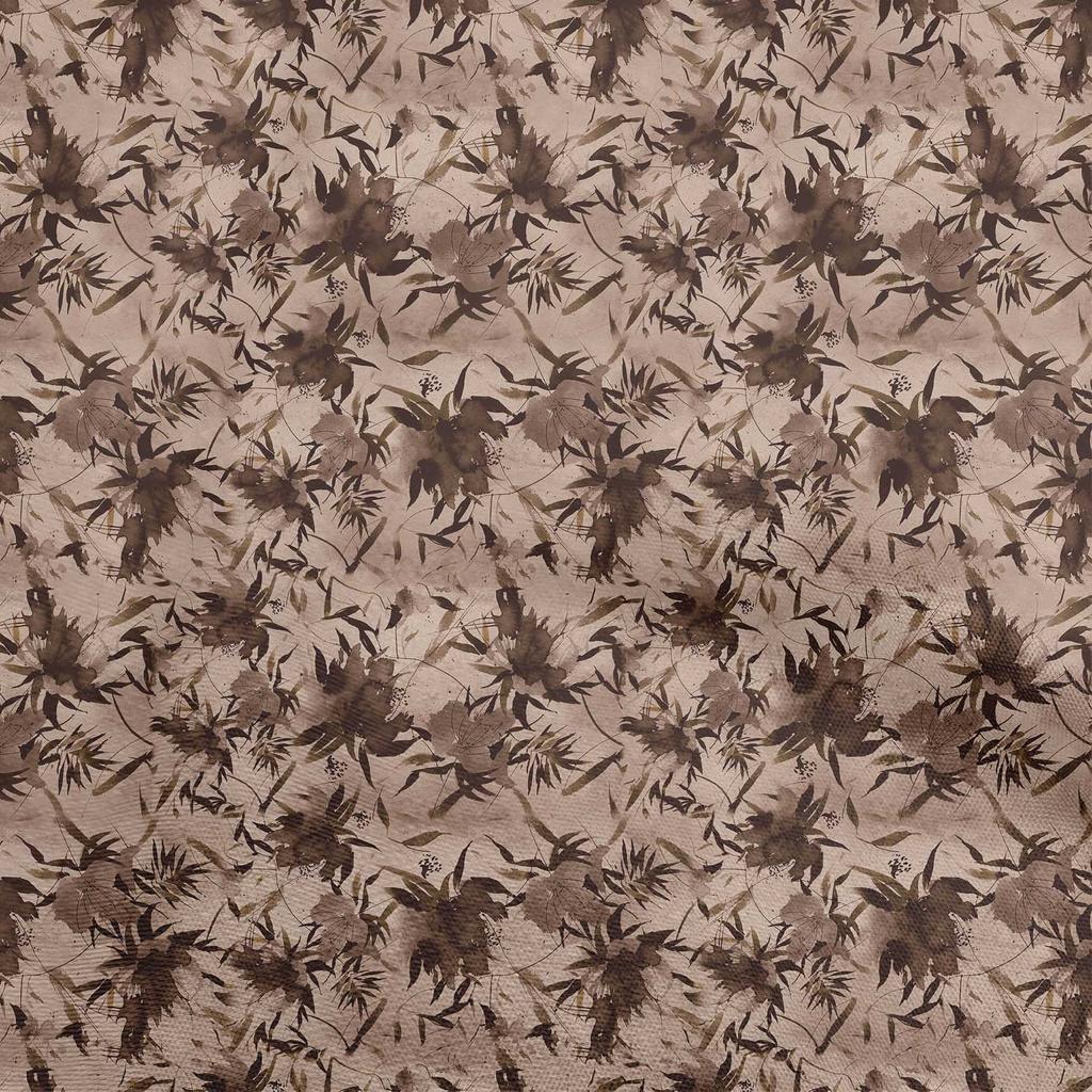 oneOone Cotton Poplin Brown Fabric Abstract Floral Diy Clothing Quilting Fabric Print Fabric By Yard 42 Inch