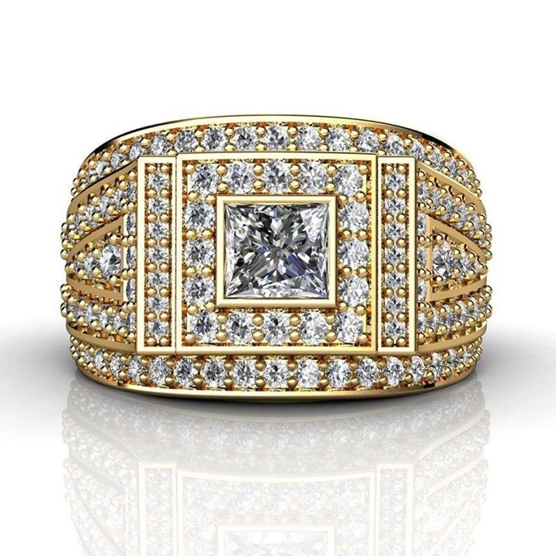 European and American Trendy Inlaid Crystal Women Men's Rings Banquet Fashion Business Ring