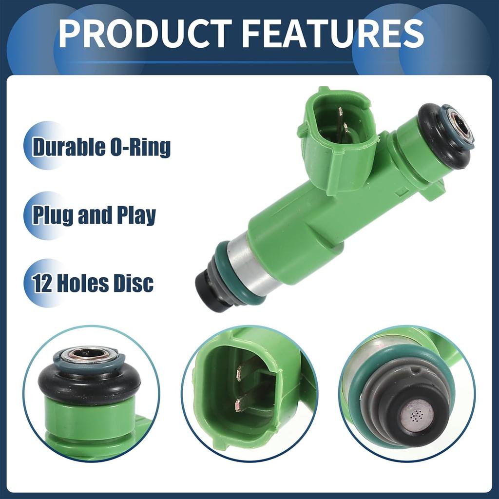 Fuel Injector, Engine Fuel Injection Nozzle No.16600-9DE0B for Nissan Maxima 2018-2021 3.5L for Nissan Murano 2020-2023 3.5L Green, 6 Pcs