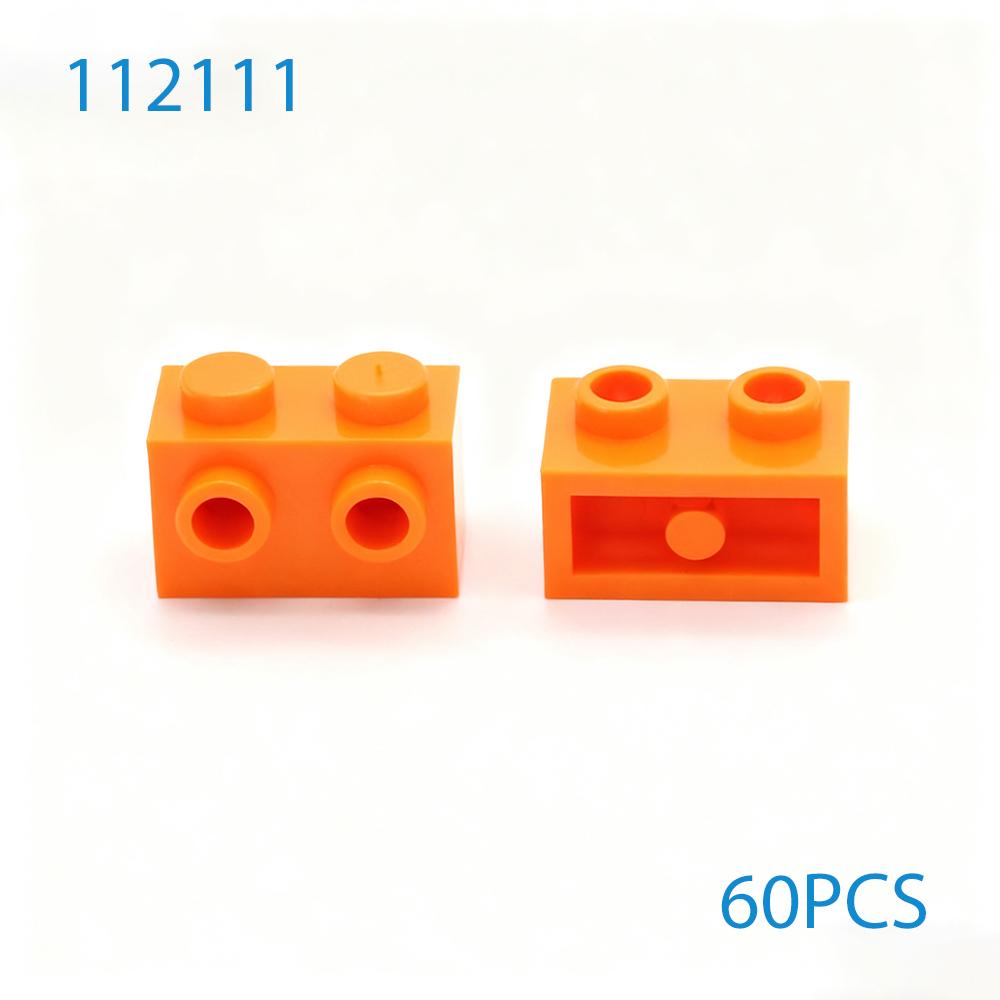 

60 шт. MOC DIY Строительные блоки 11211 Кирпич Модифицированный 1x2 с выступами Совместимые Собирающиеся Частицы Строительные Игрушки оранжевый