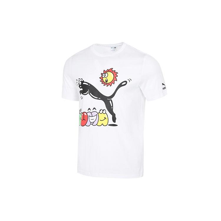 PUMA Summer Streetwear T-Shirt White Men s 532612-02 L