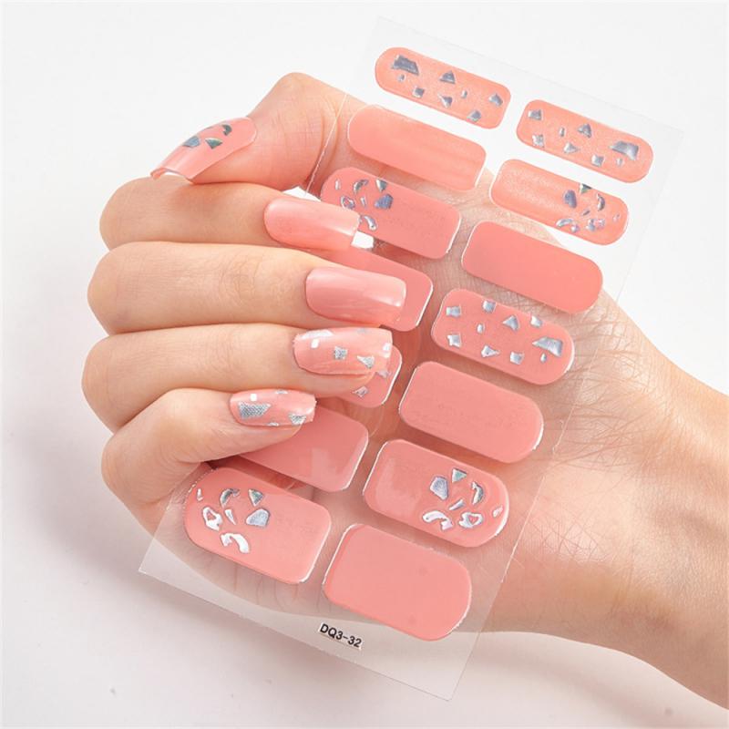 Pegatinas de Uñas de Cobertura Completa Esmalte de Uñas de Moda Decoración de Uñas Brillo Espumoso Autoadhesivas Manicura Diseñador Pegatina de Arte de Uñas