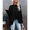 Spring Autumn Women T-shirt Casual Off Shoulder Long Sleeve Waffle Knit Pullover Sweater Pullovers Tops