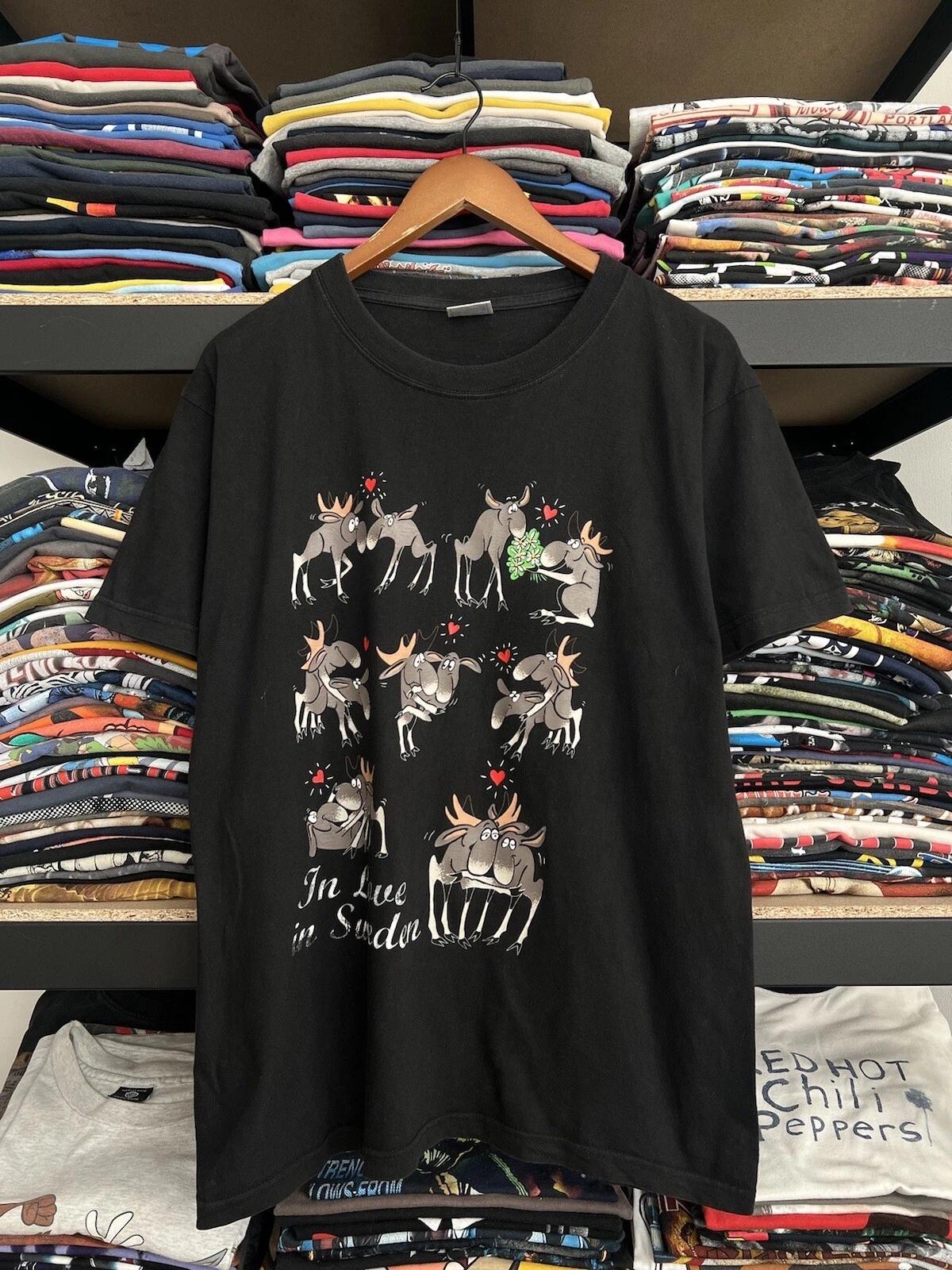 Sex Positions 90s Vintage Elk In Love In Sweden Kama Sutra Funny Humor Tshirt XL