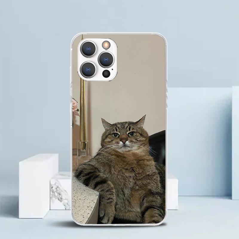 

Pet Cat Funny Memes Soft Cover for iPhone 16 17 Air 15 14 Pro Max 16E Phone Case 13 Mini 12 11 7 SE 8 Print Pattern Fit Cases 16 iPhone 17 Pro