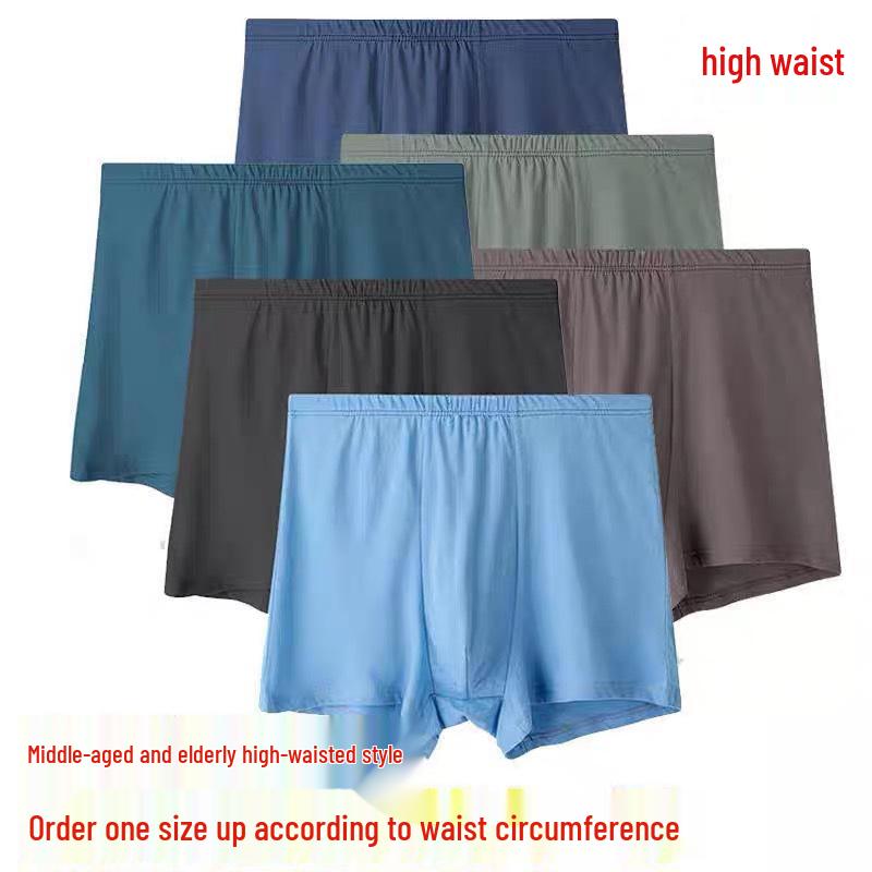 "Stollang Men's Pure Cotton Striped Boxers: Breathable & Comfortable Underwear for Middle-Aged & Elderly"