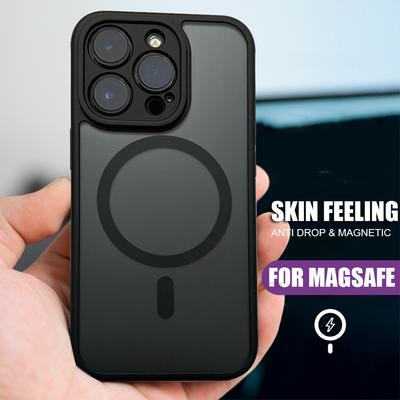 Πολυτελής ματ θήκη IPhone για Magsafe Magnetic Wireless Charge Αντικραδασμική θήκη για IPhone 15 14 13 12 11 Pro MAX Silicone Armor Clear Cover