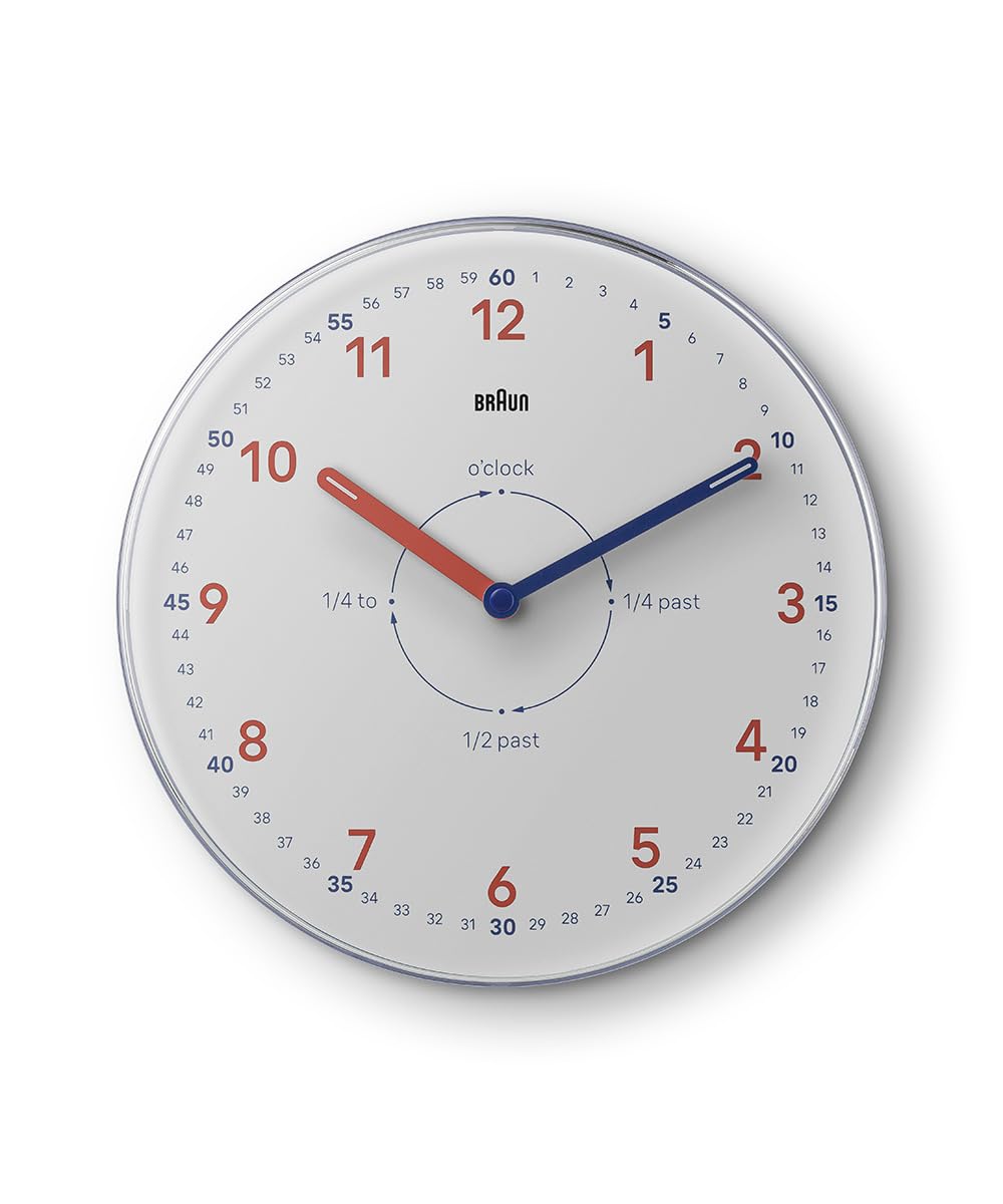 

BRAUN Wall Clock Time Teacher White Orange BC26TW [Official Import] білий